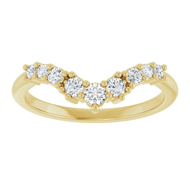 14K Gold Round Lab-Grown Diamond Contour Band - 1/4-3/8 CTW - Yellow Gold - view 3