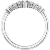 14K Gold Round Lab-Grown Diamond Contour Band - 1/4-3/8 CTW - White Gold - view 2