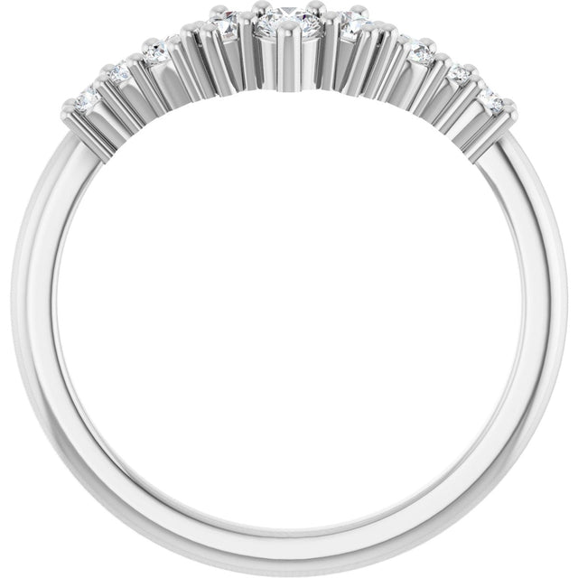 14K Gold Round Lab-Grown Diamond Contour Band - 1/4-3/8 CTW - White Gold - view 2