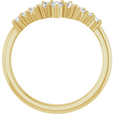 14K Gold Round Lab-Grown Diamond Contour Band - 1/4-3/8 CTW - Yellow Gold - view 2