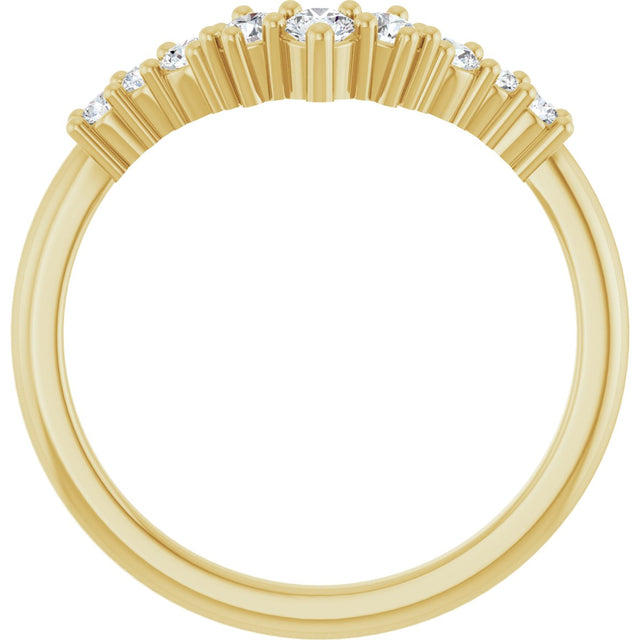 14K Gold Round Lab-Grown Diamond Contour Band - 1/4-3/8 CTW - Yellow Gold - view 2