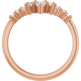 14K Gold Pear Natural Diamond Contour Band - 3/8-1/2 CTW - Rose Gold - view 2