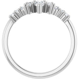 Platinum Pear Natural Diamond Contour Band - 3/8-1/2 CTW - view 2