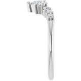 Platinum Pear Natural Diamond Contour Band - 3/8-1/2 CTW - view 4