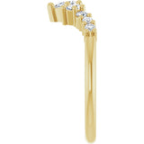 14K Gold Pear Natural Diamond Contour Band - 3/8-1/2 CTW - Yellow Gold - view 4