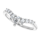 14K Gold Pear Natural Diamond Contour Band - 3/8-1/2 CTW - White Gold - view 5