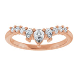 14K Gold Pear Natural Diamond Contour Band - 3/8-1/2 CTW - Rose Gold - view 3