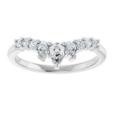 14K Gold Pear Natural Diamond Contour Band - 3/8-1/2 CTW - White Gold - view 3