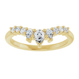 14K Gold Pear Natural Diamond Contour Band - 3/8-1/2 CTW - Yellow Gold - view 3