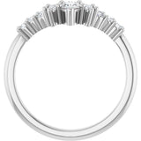 Platinum Pear Natural Diamond Contour Band - 3/8-1/2 CTW - view 2