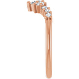 14K Gold Pear Natural Diamond Contour Band - 3/8-1/2 CTW - Rose Gold - view 4