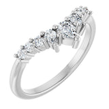 14K Gold Pear Natural Diamond Contour Band - 3/8-1/2 CTW - White Gold