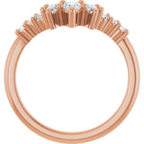 14K Gold Pear Natural Diamond Contour Band - 3/8-1/2 CTW - Rose Gold - view 2