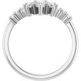 Platinum Pear Natural Diamond Contour Band - 3/8-1/2 CTW - view 2
