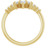 14K Gold Pear Lab-Grown Diamond Contour Band - 3/8-1/2 CTW - Yellow Gold - view 2