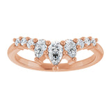 14K Gold Pear Lab-Grown Diamond Contour Band - 3/8-1/2 CTW - Rose Gold - view 3