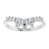 14K Gold Pear Natural Diamond Contour Band - 3/8-1/2 CTW - White Gold - view 3