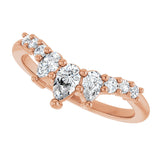 14K Gold Pear Natural Diamond Contour Band - 3/8-1/2 CTW - Rose Gold - view 5