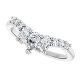 14K Gold Pear Natural Diamond Contour Band - 3/8-1/2 CTW - White Gold - view 5