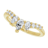 14K Gold Pear Natural Diamond Contour Band - 3/8-1/2 CTW - Yellow Gold - view 5