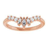 14K Gold Marquise Lab-Grown Diamond Contour Band - 1/4-3/8 CTW - Rose Gold - view 3
