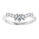 Platinum Marquise Lab-Grown Diamond Contour Band - 1/4-3/8 CTW - view 3