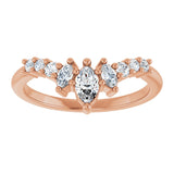 14K Gold Marquise Natural Diamond Contour Band - 1/4-3/8 CTW - Rose Gold - view 3