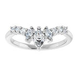 14K Gold Marquise Lab-Grown Diamond Contour Band - 1/4-3/8 CTW - White Gold - view 3