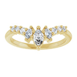 14K Gold Marquise Natural Diamond Contour Band - 1/4-3/8 CTW - Yellow Gold - view 3