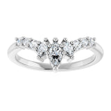 Platinum Marquise Natural Diamond Contour Band - 1/4-3/8 CTW - view 3
