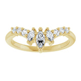14K Gold Marquise Lab-Grown Diamond Contour Band - 1/4-3/8 CTW - Yellow Gold - view 3