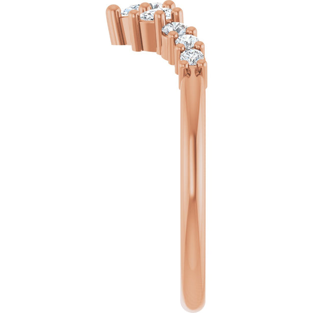 14K Gold Pear Natural Diamond Contour Band - 3/8-1/2 CTW - Rose Gold - view 4