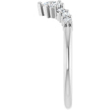 14K Gold Pear Natural Diamond Contour Band - 3/8-1/2 CTW - White Gold - view 4