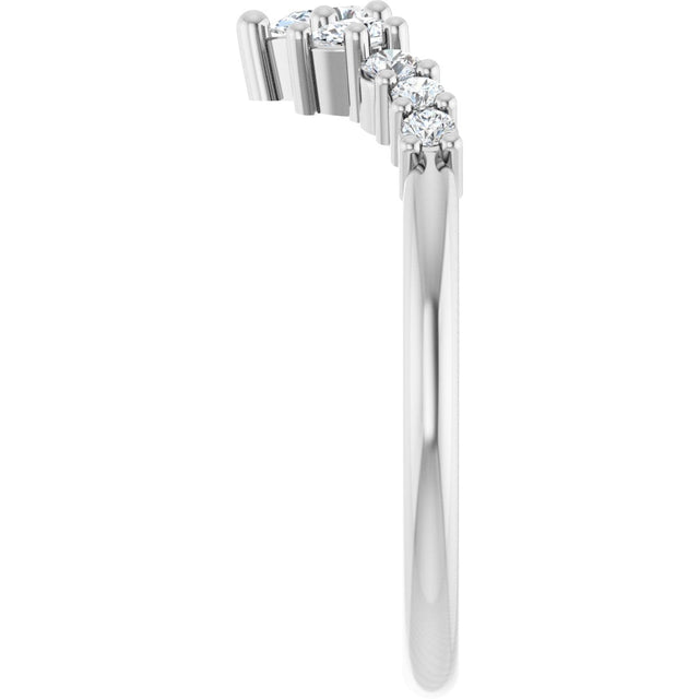 14K Gold Pear Natural Diamond Contour Band - 3/8-1/2 CTW - White Gold - view 4