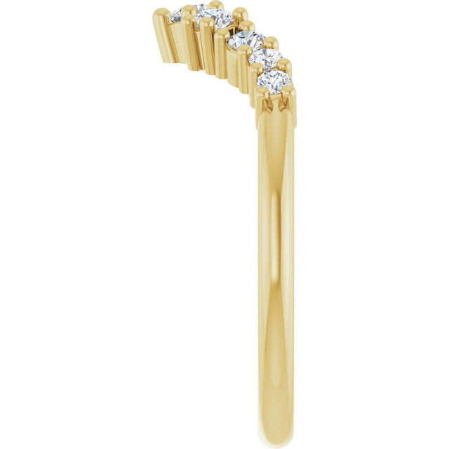 14K Gold Round Lab-Grown Diamond Contour Band - 1/4-3/8 CTW - Yellow Gold - view 4