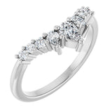 Platinum Pear Natural Diamond Contour Band - 3/8-1/2 CTW