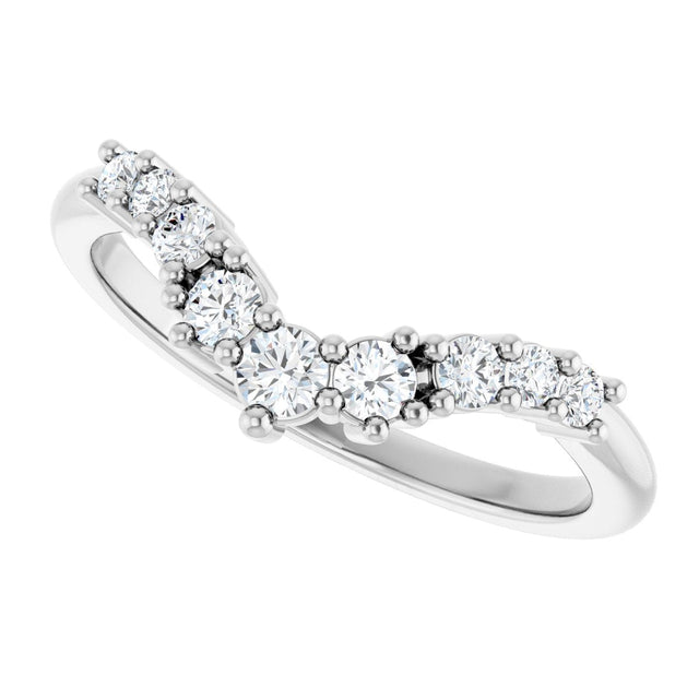 14K Gold Round Lab-Grown Diamond Contour Band - 1/4-3/8 CTW - White Gold - view 5
