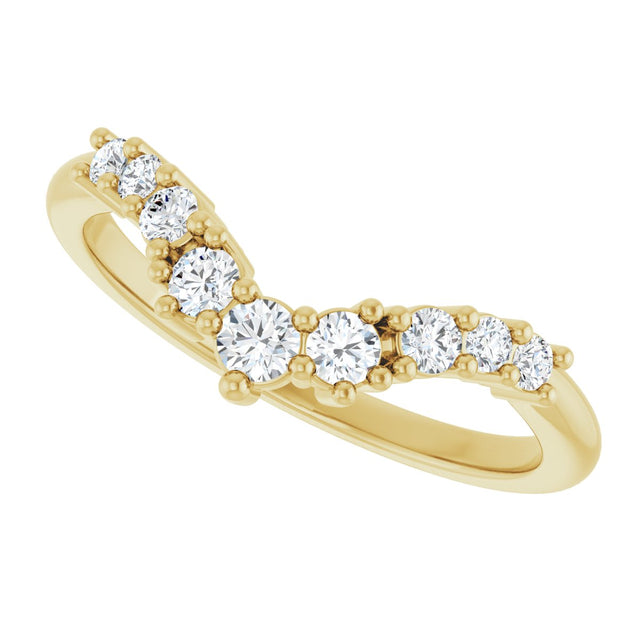 14K Gold Round Lab-Grown Diamond Contour Band - 1/4-3/8 CTW - Yellow Gold - view 5
