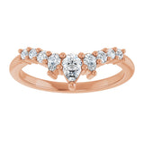 14K Gold Pear Lab-Grown Diamond Contour Band - 3/8-1/2 CTW - Rose Gold - view 3
