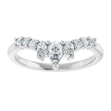 14K Gold Pear Natural Diamond Contour Band - 3/8-1/2 CTW - White Gold - view 3
