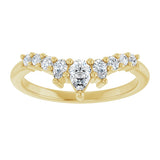 14K Gold Pear Natural Diamond Contour Band - 3/8-1/2 CTW - Yellow Gold - view 3