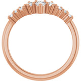 14K Gold Round Lab-Grown Diamond Contour Band - 1/4-3/8 CTW - Rose Gold - view 2