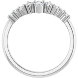 14K Gold Round Lab-Grown Diamond Contour Band - 1/4-3/8 CTW - White Gold - view 2
