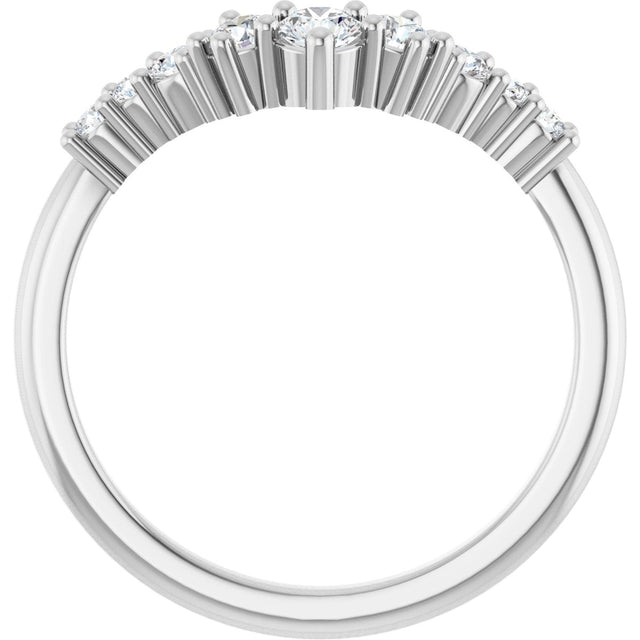 Platinum Round Lab-Grown Diamond Contour Band - 1/4-3/8 CTW - view 2