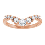 14K Gold Round Lab-Grown Diamond Contour Band - 1/4-3/8 CTW - Rose Gold - view 3