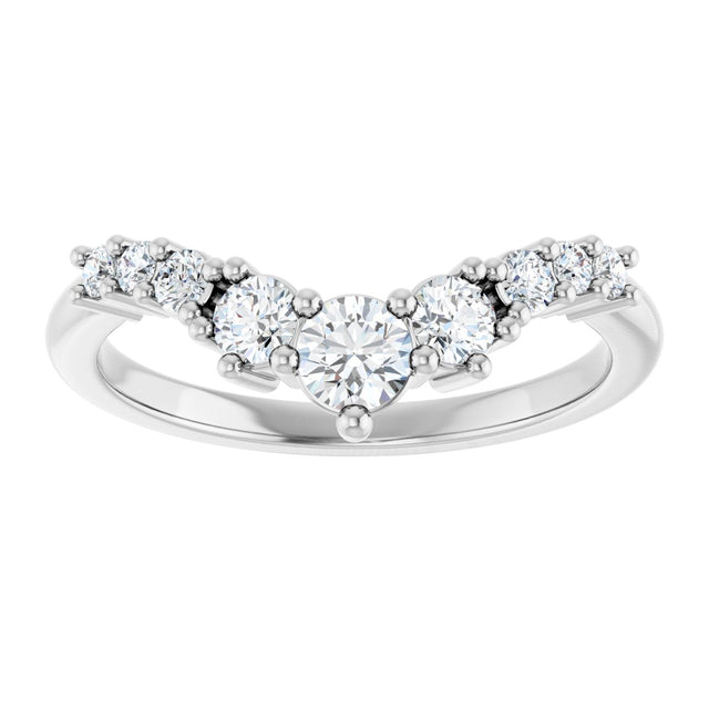 Platinum Round Lab-Grown Diamond Contour Band - 1/4-3/8 CTW - view 3