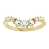14K Gold Round Lab-Grown Diamond Contour Band - 1/4-3/8 CTW - Yellow Gold - view 3