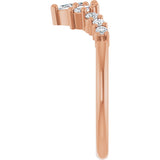 14K Gold Marquise Natural Diamond Contour Band - 1/4-3/8 CTW - Rose Gold - view 4