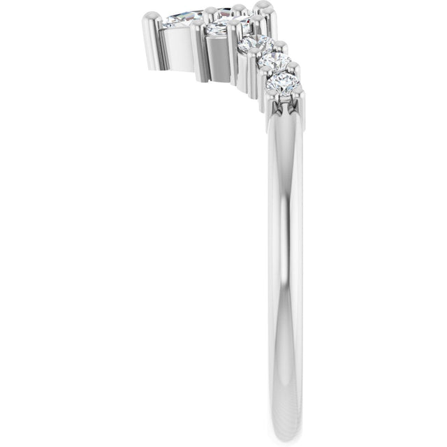 Platinum Marquise Lab-Grown Diamond Contour Band - 1/4-3/8 CTW - view 4