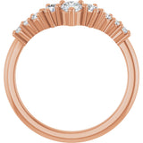 14K Gold Round Lab-Grown Diamond Contour Band - 1/4-3/8 CTW - Rose Gold - view 2